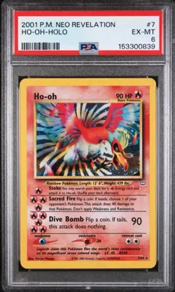 2001 Pokemon Neo Revelation Ho-oh Holo 7 /64 PSA 6 Vintage Holo Rare TCG Cards - Image 1