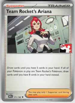Team Rocket's Ariana 171/182 Uncommon Prize Pack Series Cards Pokemon Near Mint - Image 1