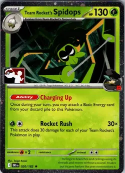 Team Rocket's Spidops - 020/182 Prize Pack Series Cards Holo NM - Image 1