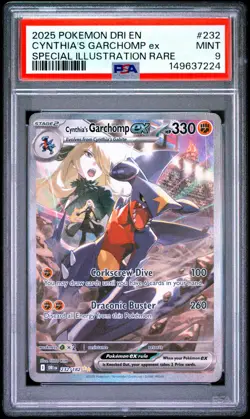 Pokemon Cynthia's Garchomp ex #232/182 Destined Rivals PSA 9 - Image 1