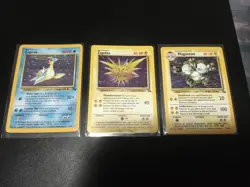 Pokemon Fossil Set Holo Lot (3x) Zapdos - Lapras - Magneton LP/MP - Image 1