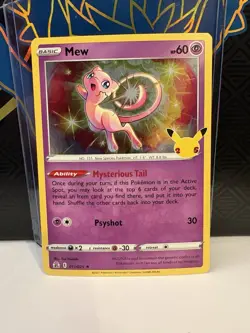 Mew 011/025 Holo Rare Pokemon Card Celebrations 25th Stamped SWSH PTCG NM (C) - Image 1