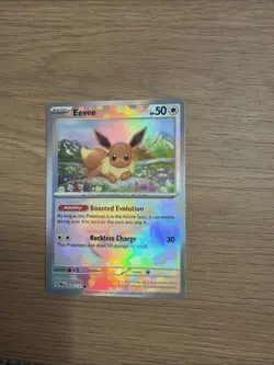Pokemon Eevee Master Ball 074/131 Reverse Holo Prismatic Evolutions NM Card - Image 1