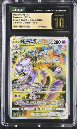 Mewtwo Vstar GG44/GG70 Galarian Gallery Holo Pokemon CGC 10 Pristine - Image 1