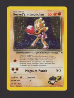Rocket's Hitmonchan Holo Gym Heroes 11/132 - Pokemon Card ENG 2000 - Image 1