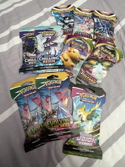 Pokemon TCG Lot Of 10 Random Sleeved Booster Packs Please Check Description - Image 1