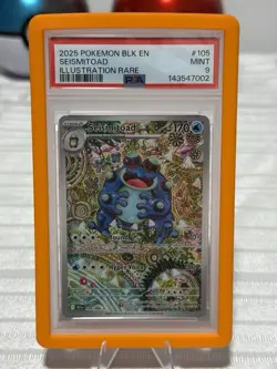 Pokemon TCG PSA 9 2025 SV Black Bolt Seismitoad 105/086 Illustration Rare Holo - Image 1