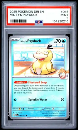 2025 POKEMON DRI EN-DESTINED RIVALS #045 MISTY'S PSYDUCK PSA 9 - Image 1
