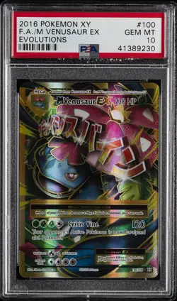 2016 POKEMON XY EVOLUTIONS #100 FULL ART/M VENUSAUR EX PSA 10 - Image 1