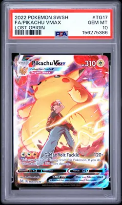 2022 POKEMON SWORD & SHIELD LOST ORIGIN #TG17 FULL ART/PIKACHU VMAX PSA 10 - Image 1