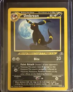 Nintendo Umbreon 13/75 Neo Discovery Holo Rare 80 HP EN - Image 1