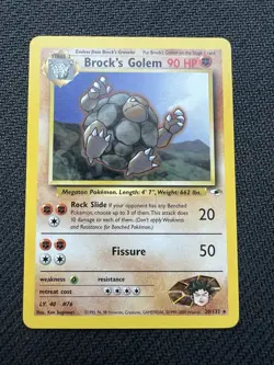 LP Unlimited Brock's Golem 20/132 Rare Gym Heroes Pokemon - Image 1