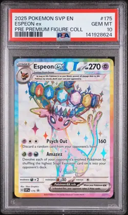 Pokemon Espeon Ex SVP Prismatic Evolutions PRE Premium Figure #175 PSA 10 Gem - Image 1