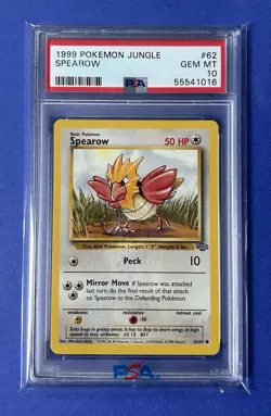 1999 Pokemon Jungle Spearow #62 PSA 10 GEM MT - Image 1