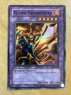 Yu-Gi-Oh! Yugioh TCG Flame Swordsman LOB-003 Super Rare Unlimited Edition Legend - Image 1
