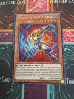 Yu-Gi-Oh! Gladiator Beast Noxious BLLR-EN021 Secret Rare 1st Edition Near Mint - Image 1