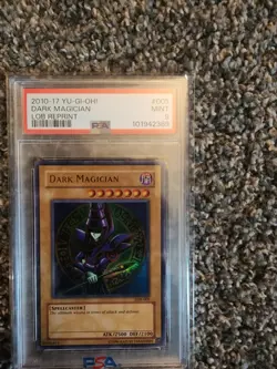 Yu-Gi-Oh TCG Dark Magician 005 2010-17 LoB Reprint PSA 9 - Image 1