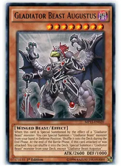 Gladiator Beast Augustus - MP15-EN020 - Rare - 1st Edition - Lightly Played - Image 1