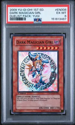 2009 YU-GI-OH! DUELIST PACK: YUGI 1ST EDITION #EN008 DARK MAGICIAN GIRL PSA 6 - Image 1
