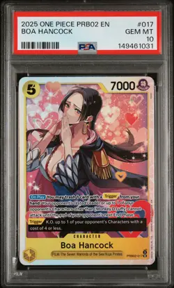 2025 ONE PIECE PRB02-PREMIUM BOOSTER #017 BOA HANCOCK PSA 10 - Image 1