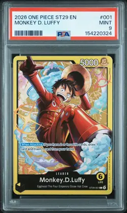 2026 ONE PIECE STARTER DECK ST29-EGGHEAD #001 MONKEY D. LUFFY PSA 9 - Image 1