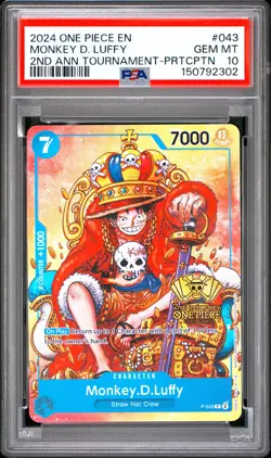 2024 ONE PIECE PROMOS TOURNAMENT-PARTICIPATION #043 MONKEY D. LUFFY PSA 10 - Image 1