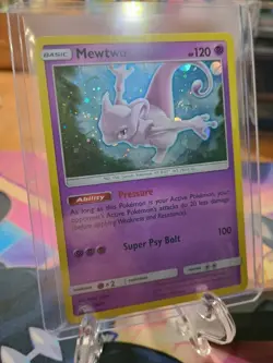 Pokemon TCG Mewtwo SM77 Cosmic Holo Black Star Promo Card Fart SWIRL 🍥 BANGER - Image 1
