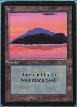 Island (C Dark Purple) Beta VHP/DAMAGED Basic Land CARD (518434) ABUGames - Image 1