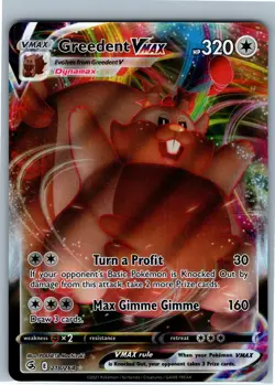 Pokemon Card - Greedent VMAX 218/264 Swsh08: Fusion Strike Ultra Rare Holo - Image 1