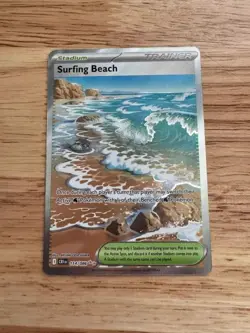 Pokemon Surfing Beach Trainer-Stadium Card 114/086 English Standard Size - Image 1