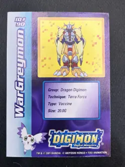DIGIMON Digital Monsters WARGREYMON 90 Foil Holo DP460 Trading Card 2001 BANDAI - Image 2