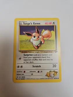 Pokemon TCG Lt. Surge's Eevee 51/132 Gym Challenge Regular Uncommon Card - Image 1