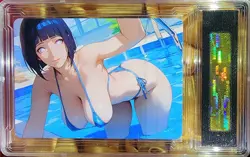 HINATA HYUGA Naruto Anime Waifu Goddess CUSTOM CARD Gold/Black Label - Image 4