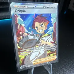 Pokemon Trainer Crispin TCG Full Art Holo Ultra Rare Card 164/142 NM Condition - Image 2