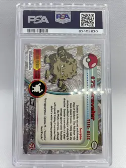 #75 Graveler Topps TV Animation Series 1 Black Logo Pokemon Card PSA 10 GEM MT - Image 2