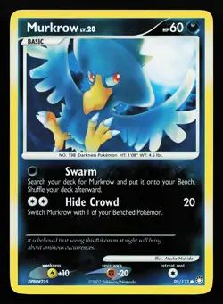 Murkrow 90/123 Reverse Holo Mysterious Treasures Pokemon Card - Image 1