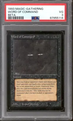 Magic MTG Beta Word of Command PSA 3 HEAVILY PLAYED HP - Image 1