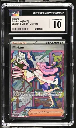 CGC GEM MINT 10 ~ MIRIAM ~ 2023 POKEMON SCARLET & VIOLET #251/198 - Image 1