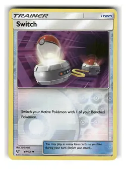 Switch 67/73 Uncommon Shining Legends Pokemon Reverse Holo Near Mint - Image 1
