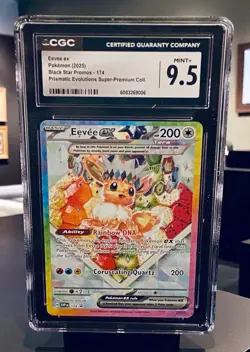 Pokemon Eevee ex #174 MINT+ 9.5 Black Star Promo From Prismatic Evolutions 🔥 - Image 1