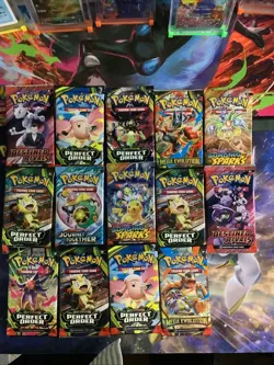 Mixed Pokemon Booster Pack Lot 14 Packs Destin Rivals, Mega E, Etc Brand New Sea - Image 1