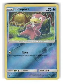 Slowpoke 54/214 Common Lost Thunder Pokemon Reverse Holo Lightly Played - Image 1