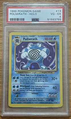1999 POKEMON POLIWRATH #13 HOLO PSA GRADED 4 VG-EX - Image 1