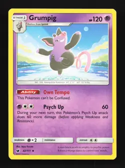 Grumpig 42/111 LP Crimson Invasion English Pokemon Card TCG - Image 1