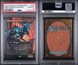 PSA 10 - Grim Giganotosaurus EMBOSSED FOIL #036 (REX) Jurassic World RARE SSP - Image 2