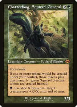 Retro Frame CHATTERFANG, SQUIRREL GENERAL mtg NM-M Modern Horizons 2 Mythic - Image 1