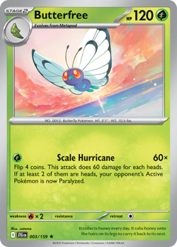Butterfree 003/159 R Journey Together Reverse Holo NM/M Pokemon - Image 4