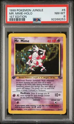 1999 Pokemon Jungle Mr. Mime-holo 1st Edition 6 PSA 8 - Image 1