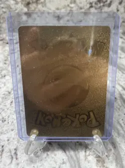 Pikachu gold Foil Read Card Has Some Of The Back Foil Chipped Off Pokemon Used - Image 2