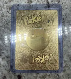 Pikachu gold Foil Read Card Has Some Of The Back Foil Chipped Off Pokemon Used - Image 4